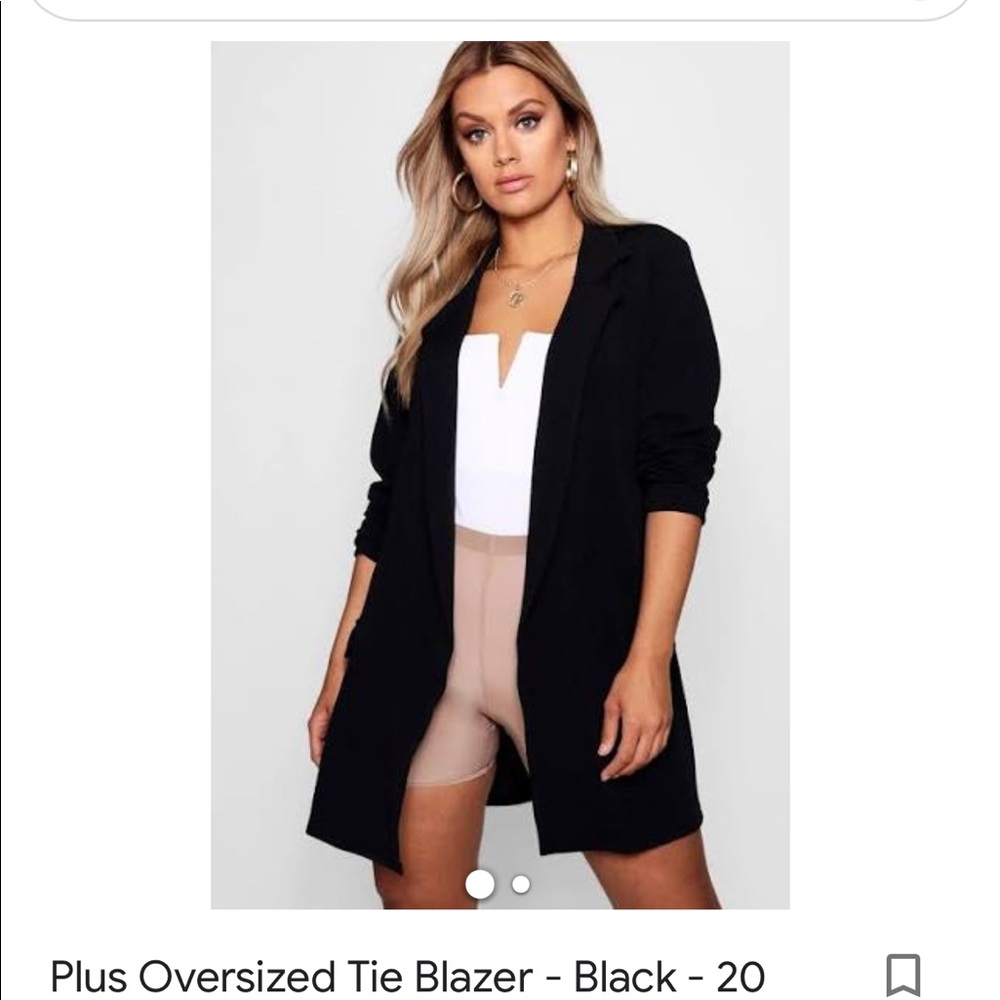Plus oversized tie blazer
